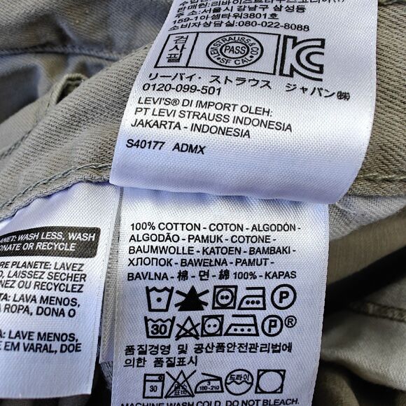 Levi's 505 Jeans 38x32 Khaki Brown Slim Straight 100% Cotton Utility Workwear - Picture 9 of 12